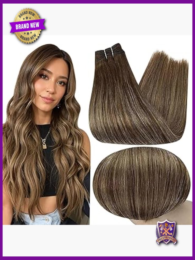 22 Inch Remy Human Hair Weft Extensions Straight 105g Sew In Highlight